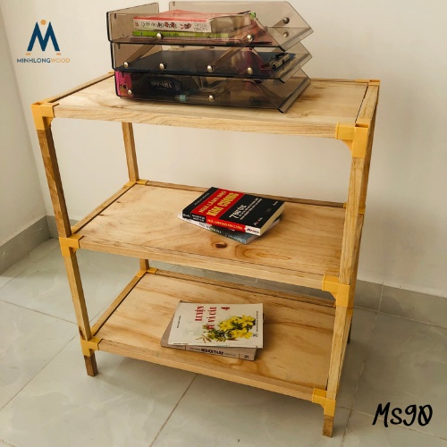 Kệ gỗ để đồ chữ nhật MINHLONGWOOD- nội thất kiểu hàn - màu gỗ tự nhiên