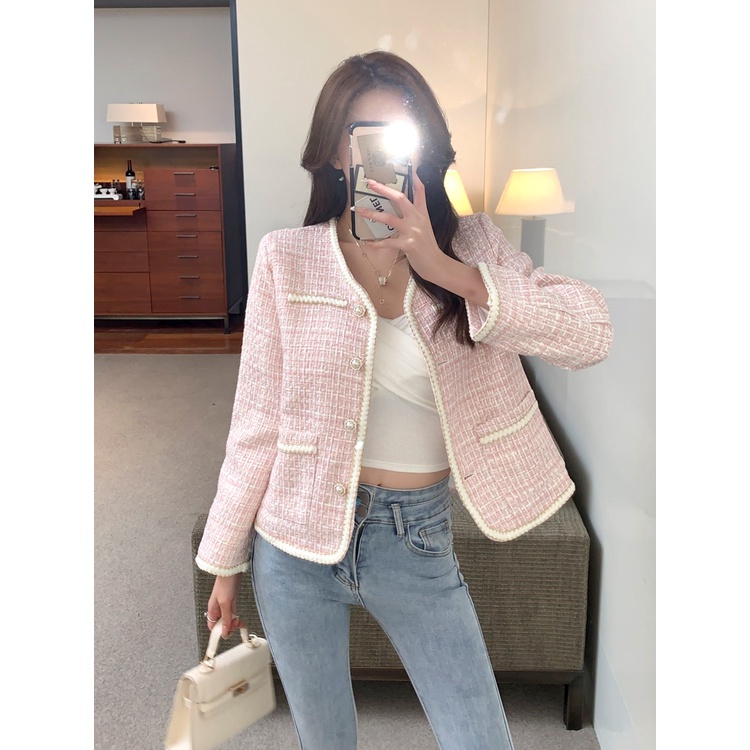 Áo Dạ Ngọc Trai cho nữ, Áo Khoác Dạ Nữ Siêu CUte Sang Chảnh Phong Cách Hàn Quốc