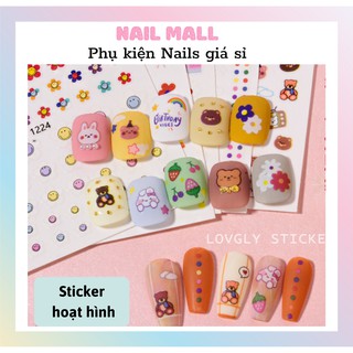 Sticker Dán Móng Cute Hoạt Hình Gấu, Thỏ Phong Cách Hàn Quốc HZ4749