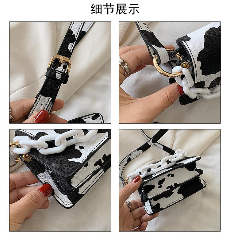 Túi Xách Đeo Chéo Họa Tiết Da Bò Sữa Thời Trang Nữ IELGY