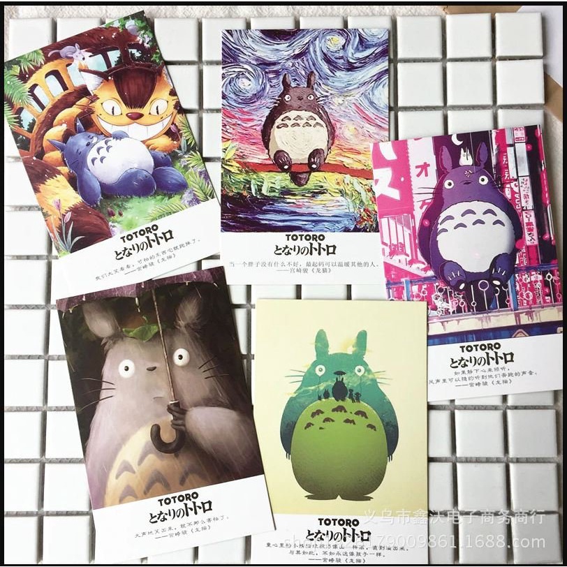 Hộp 36 Postcard Bưu Thiếp Thiệp Trang Trí Kích Thước 9x14cm - Totoro