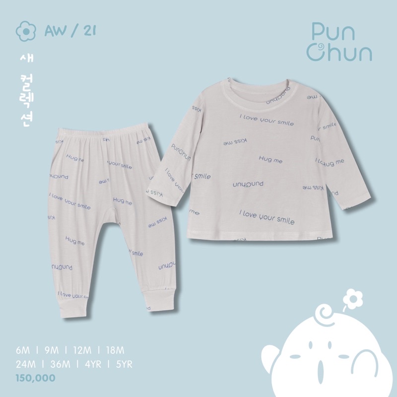 Punchun bộ dài tay cổ tròn mới