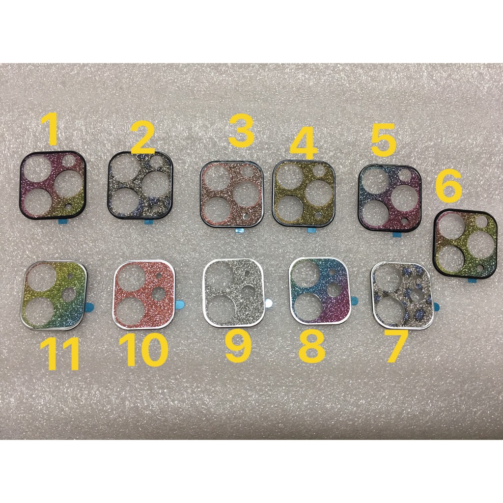 SIÊU ĐẸP Dán bảo vệ camera iphone 11 / 11 pro / max , đính nhũ thời trang và chanh sả,vân gỗ sang trọng (NGẪU NHIÊN)