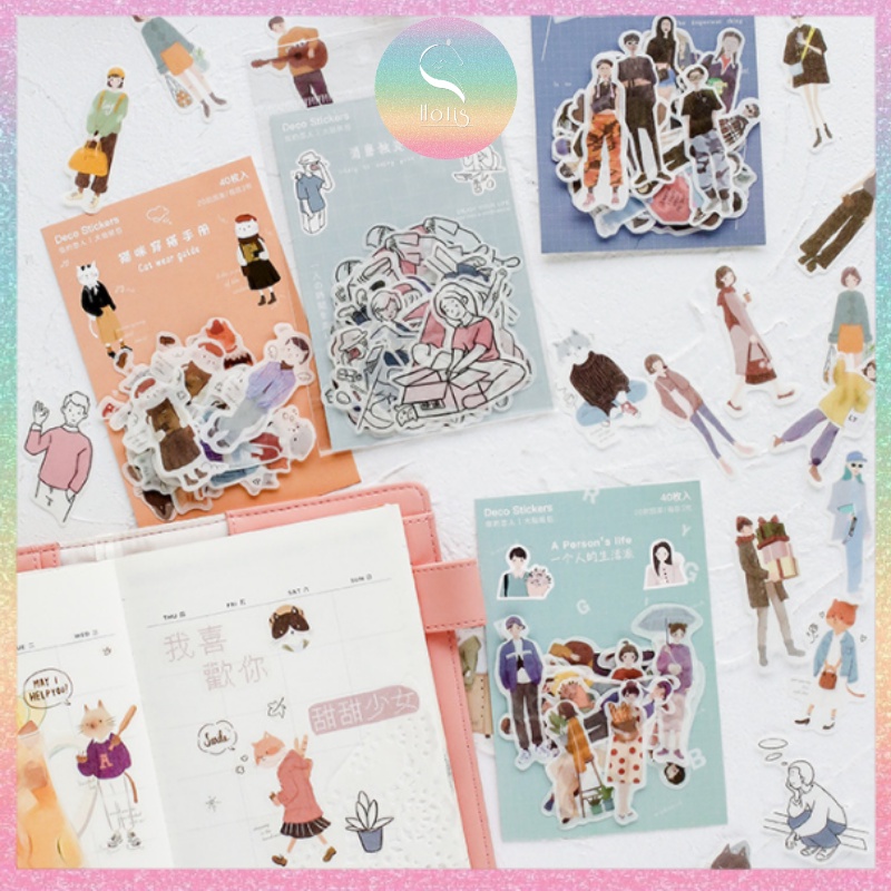 [HOTIS] Sticker hình người - 40 hình dán