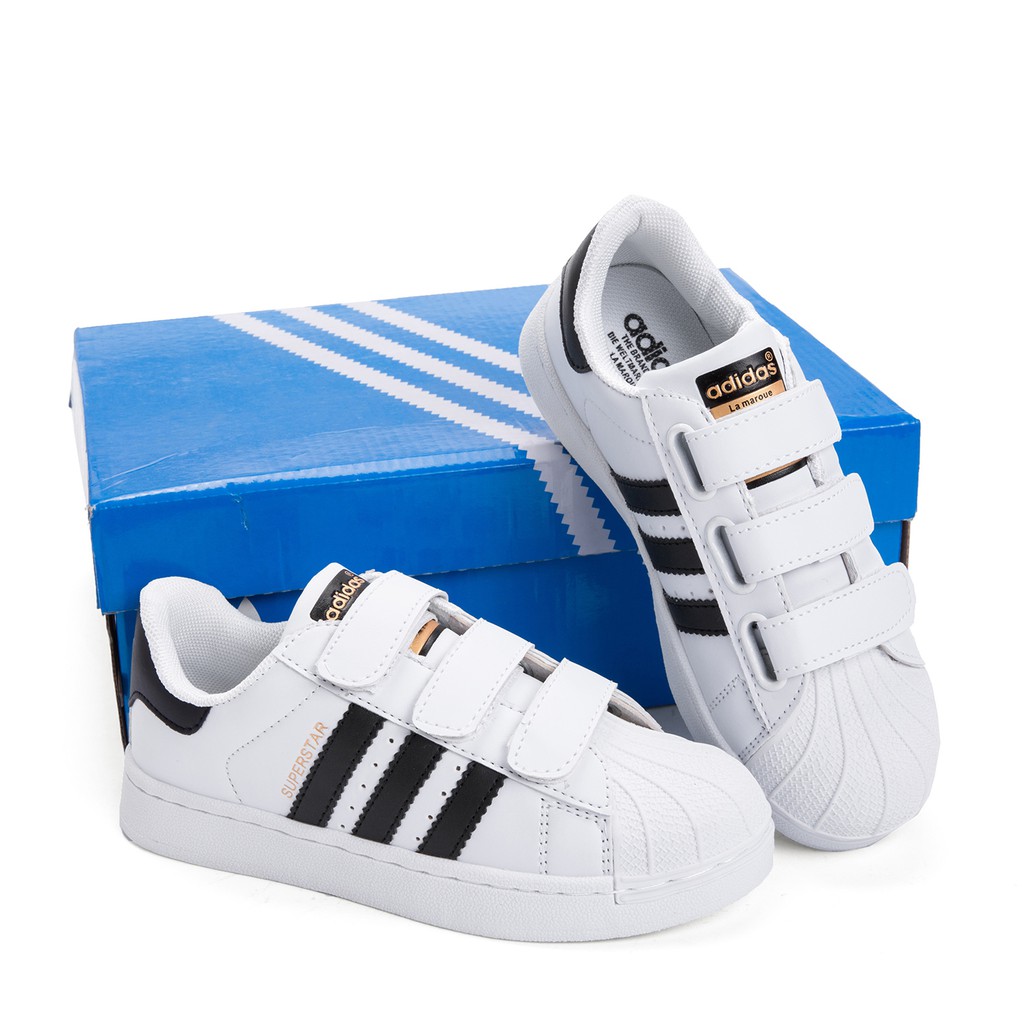 Giày thể thao Adidas Superstar thoáng khí thời trang cho bé Size 25-35