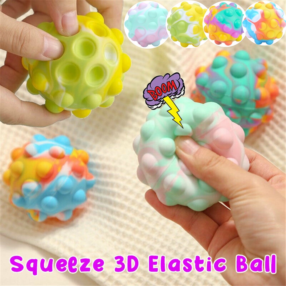Đồ Chơi Bóng Silicone 3D Mềm Dẻo Giảm Stress Cho Bé