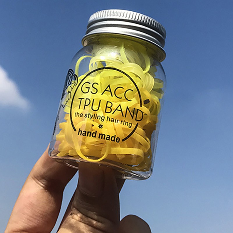 Hũ dây chun buộc tóc nhựa nhiều màu cho nữ