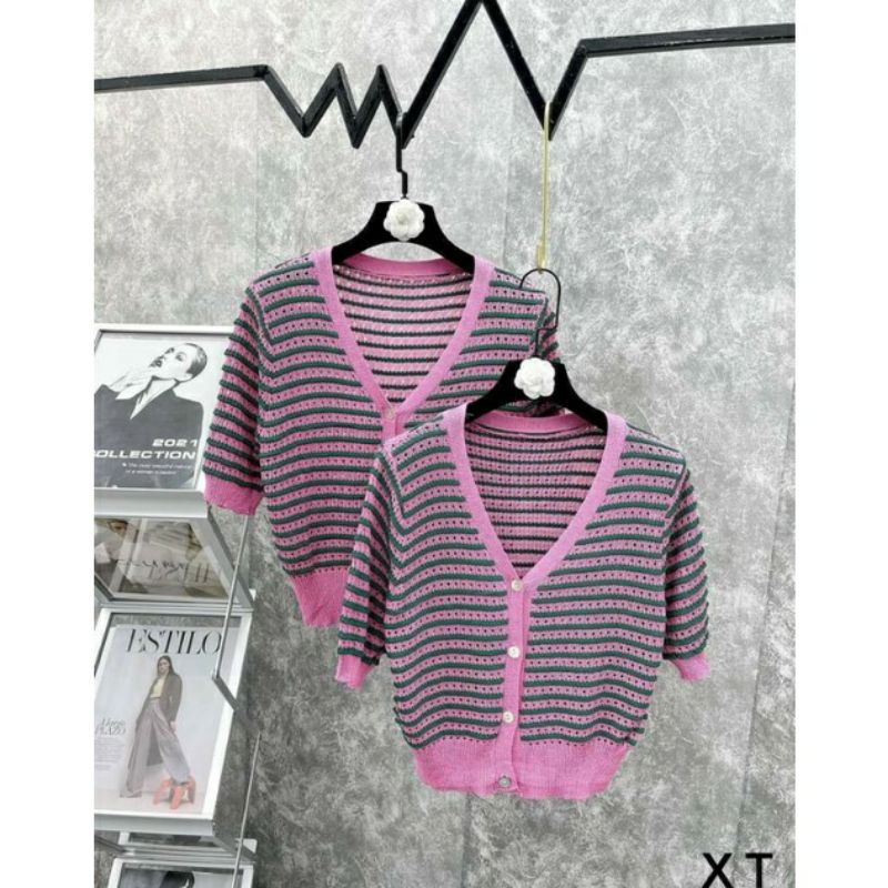 Áo Bigsize len montoghi kẻ sọc  50-70kg