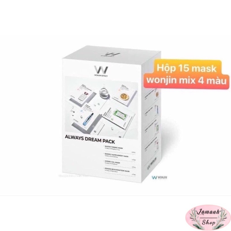 Mặt Nạ Wonjin mẫu mới mix 4 màu hộp 15 miếng-Mask Wonjin New