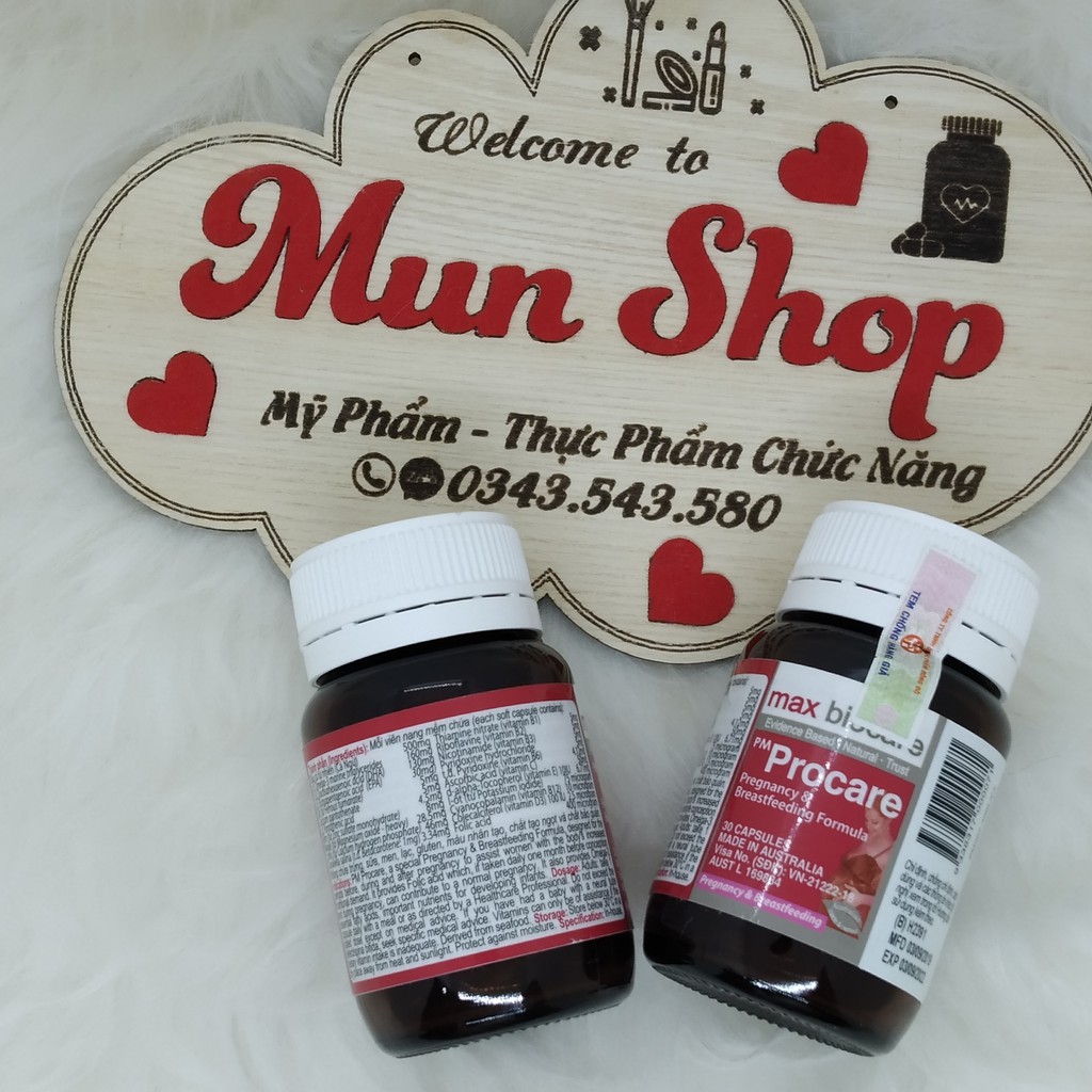 [MẪU MỚI NHẤT] PM Procare lọ 30 viên vitamin tổng hợp cho bà bầu từ Úc