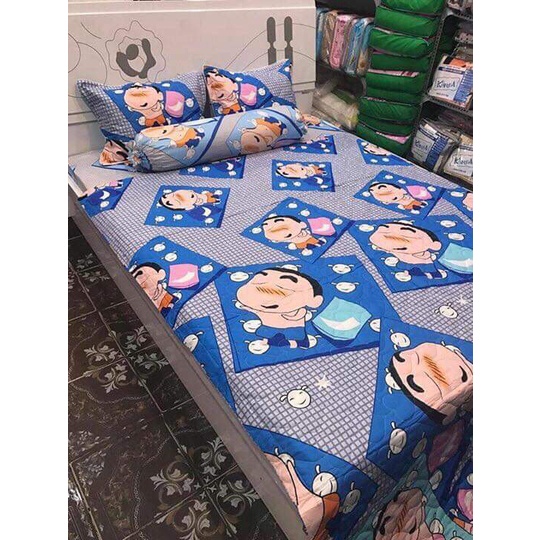 Bộ chăn hè ga gối kèm vỏ gối ôm 5 món 2mx2m2-có chọn mẫu