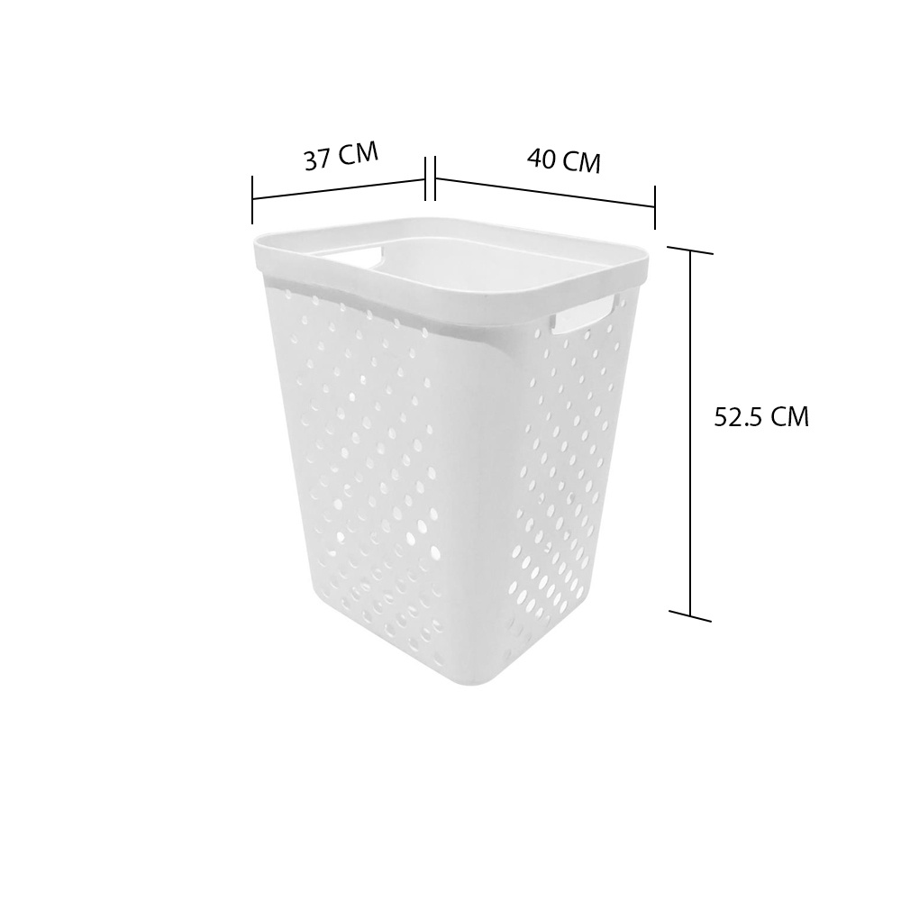 HomeBase STACKO Giỏ đựng đồ bằng nhựa thiết kế đơn giản Thái Lan W40xH52,5xD37 màu trắng