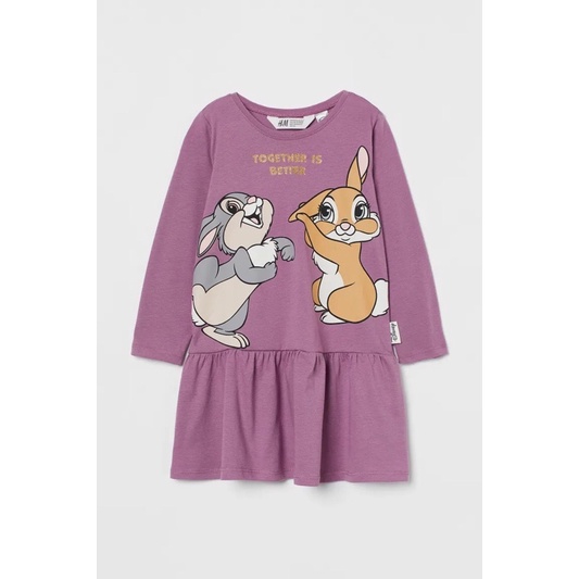 Váy thu đông dài tay HM xuất dư cho bé gái size nhí nhỡ đại từ 1-10y