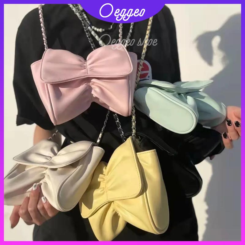 Oeggeo Túi Đeo Dưới Cánh Tay Dạng Gập Phối Nơ Thời Trang Cho Nữ Có 5 Màu