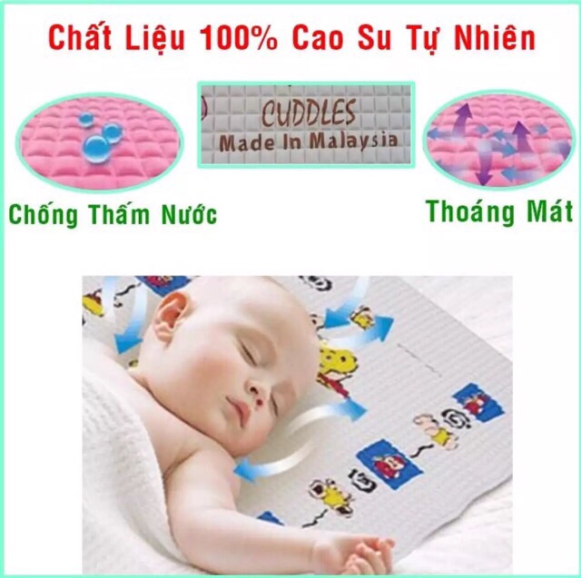 NỆM CAO SU CHỐNG THẤM THOÁNG MAT CHO BÉ CUDDLES MALAYSIA