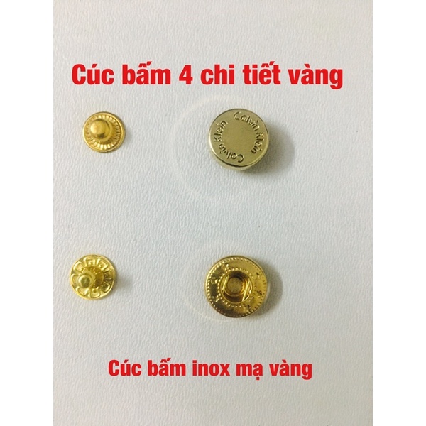 10 bộ cúc bấm inox 12mm đồng vàng siêu xịn chất lượng tốt