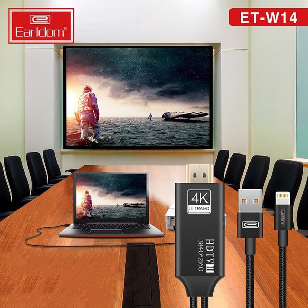 Cáp HDMI iPhone Earldom W14  Hỗ Trợ Độ Phân Giải 4K Siêu Sắc Nét