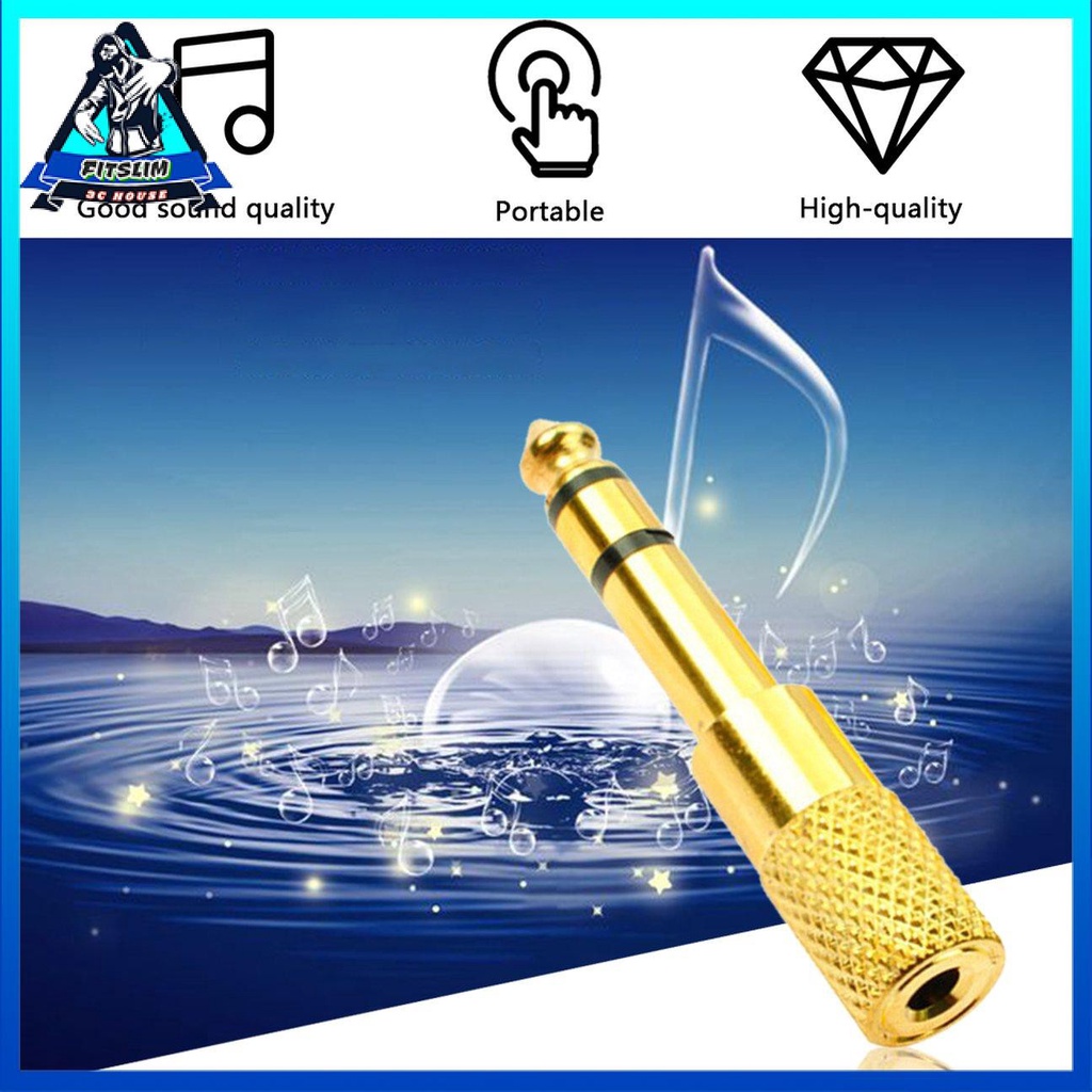 Đầu cắm giắc cắm 3,5mm đến 6,35mm Bộ chuyển đổi âm thanh Nữ sang Nam Bộ chuyển đổi tai nghe