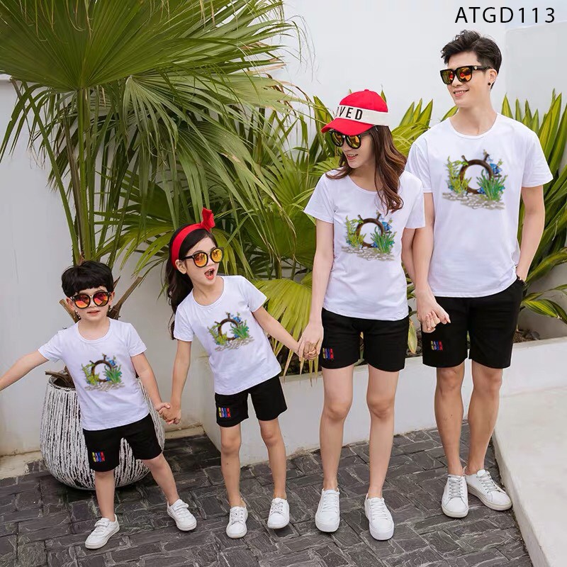 ÁO THUN GIA ĐÌNH IN HÌNH RONG BIỂN SIÊU XINH - ATGD113