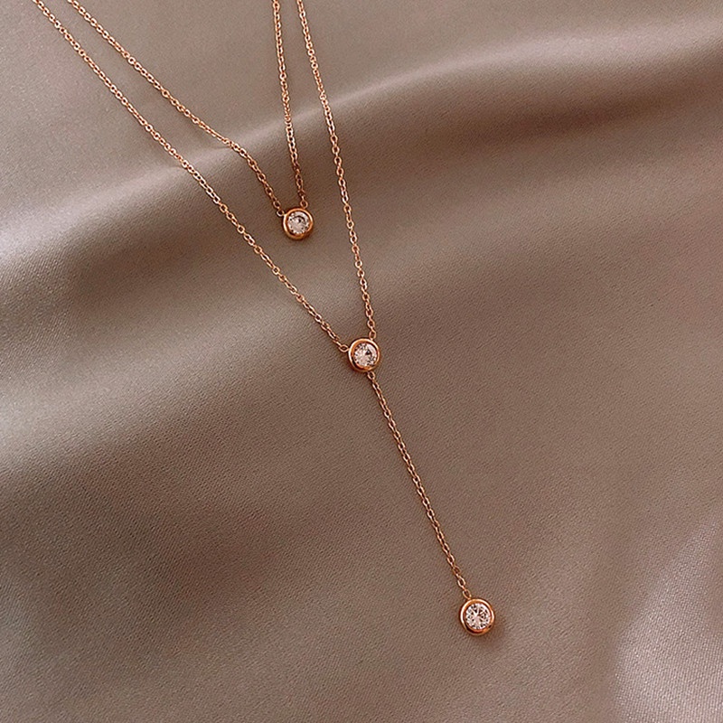 Dây chuyền nữ kim cương TITAN NGUYÊN CHẤT vòng cổ nữ KHÔNG GỈ mặt xoay đá pha lê cao cấp thời trang sang trọng 2022