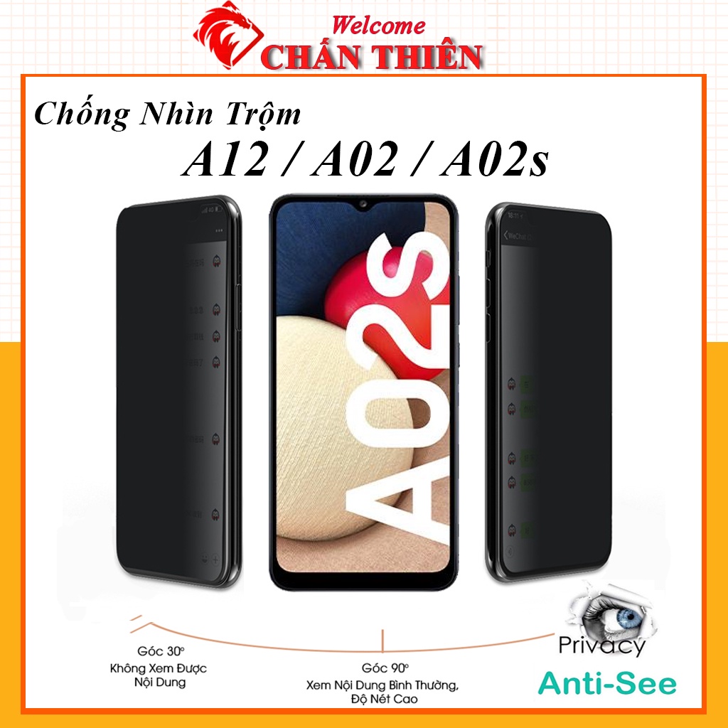 Kính cường Lực samsung A12 A02s A02 Chống Nhìn Trộm Full Màn Cảm Ứng Mượt
