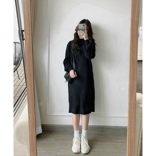 [Tira Mama Design] váy dáng suông dài tay bo chun chất len tăm mịn cổ cao mùa thu đông 3 màu