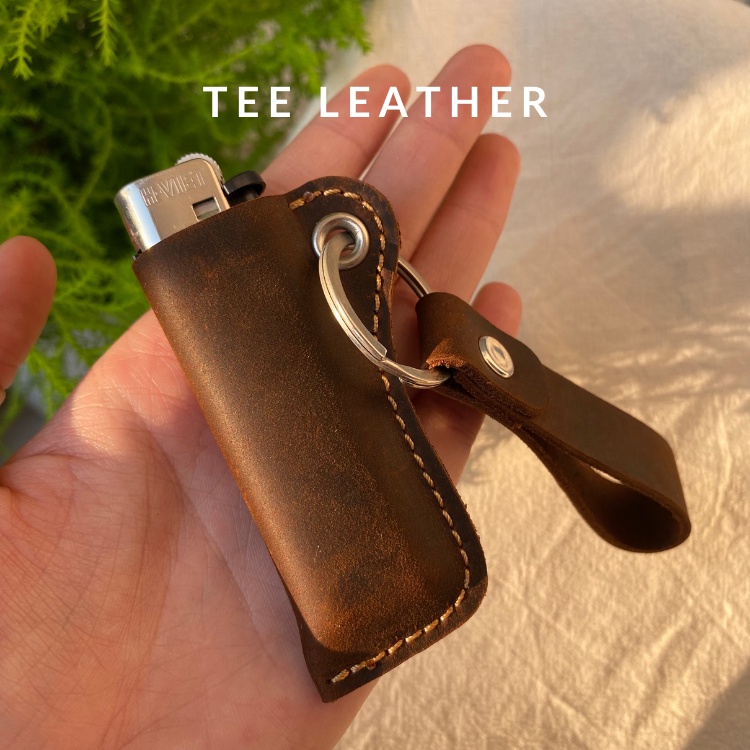 Bao Da Bật Lửa Da Bò Thật Khắc Tên Theo Yêu Cầu - TEE LEATHER