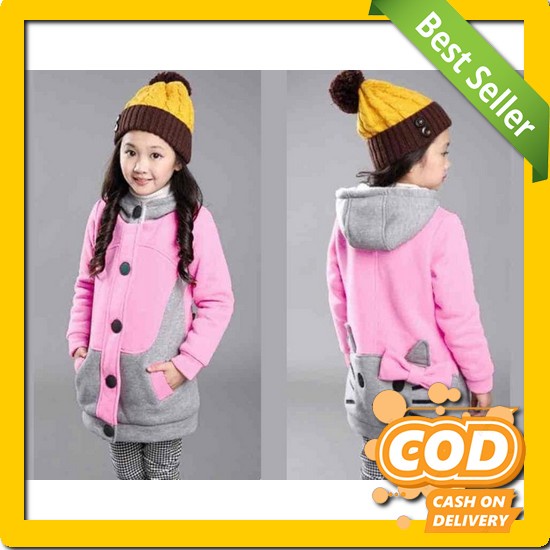 Áo Khoác Dày Cho Bé / Bé Trai / Bé Gái Nhập Khẩu | Áo Khoác Dày Bass (Trẻ Em Hello Kitty Màu Hồng Combi A