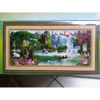Tranh đính đá non nước hữu tình H827