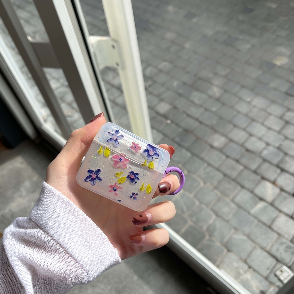 Vỏ Bảo Vệ Hộp Sạc Tai Nghe Airpods 3 Pro 2 3 Họa Tiết Hoạt Hình Hoa Và Vịt Dễ Thương Ốp