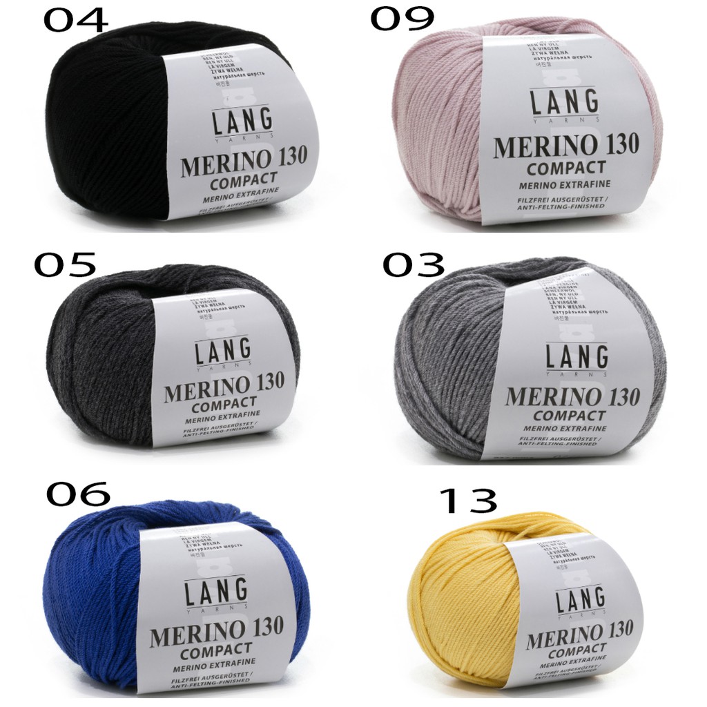 Cuộn Len Lang Merino 130 Compact (Bảng Màu 1)