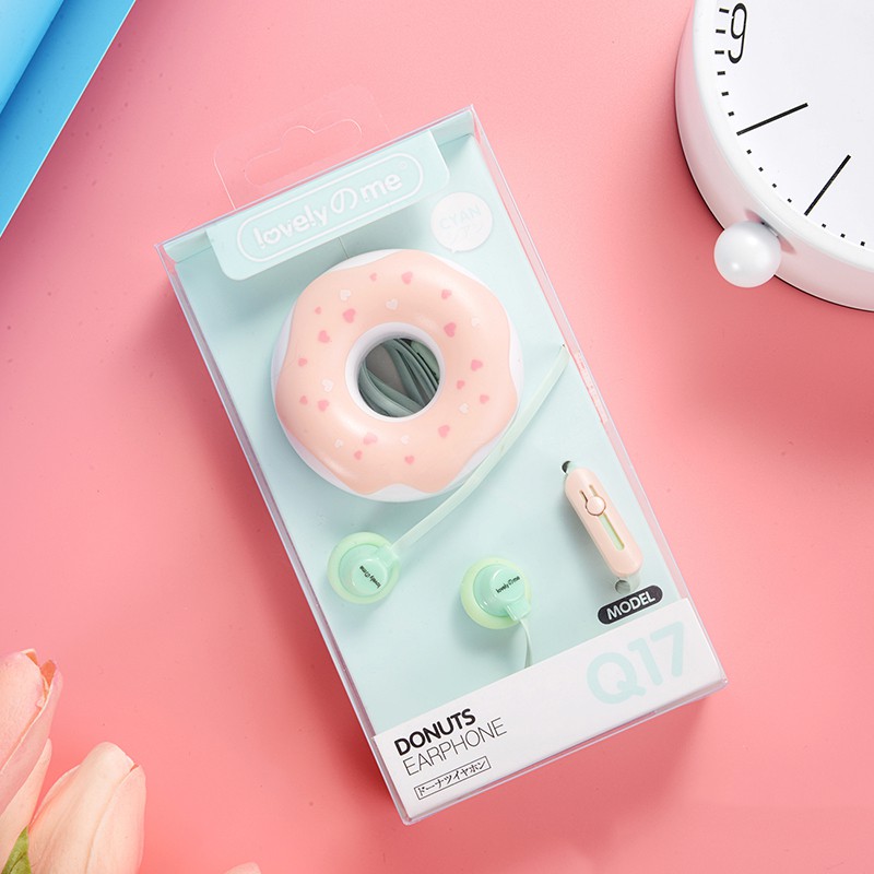 Tai Nghe Nhét Tai Jack 3.5mm Hình Bánh Donut Dễ Thương