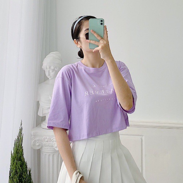 Áo Croptop ( Tím/Xanh )