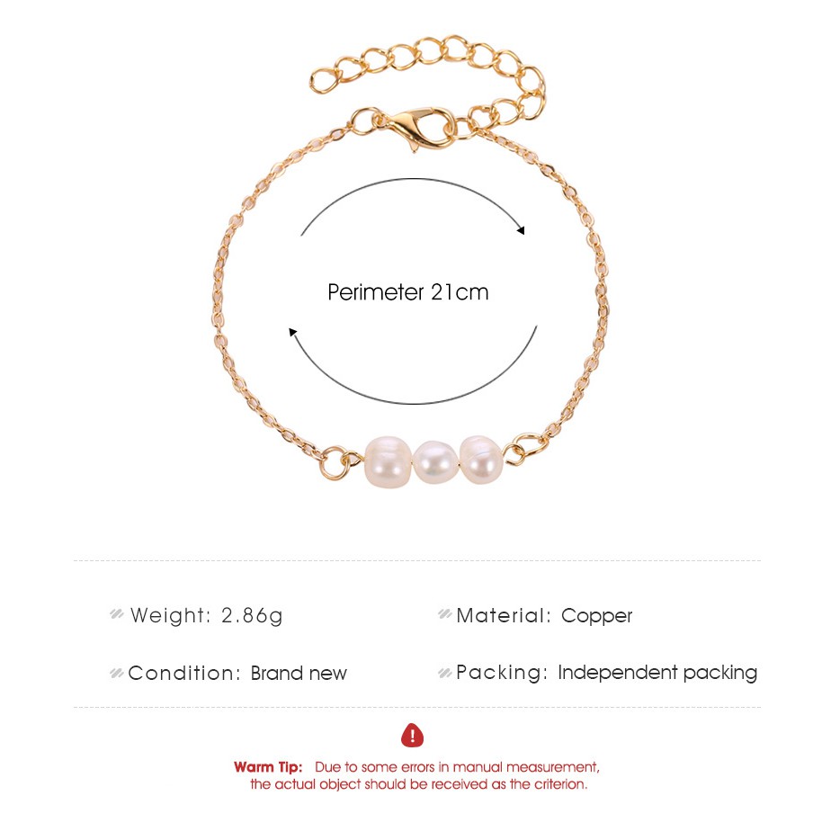 Vòng tay đính hạt ngọc trai nhân tạo đơn giản thời trang Hàn Quốc