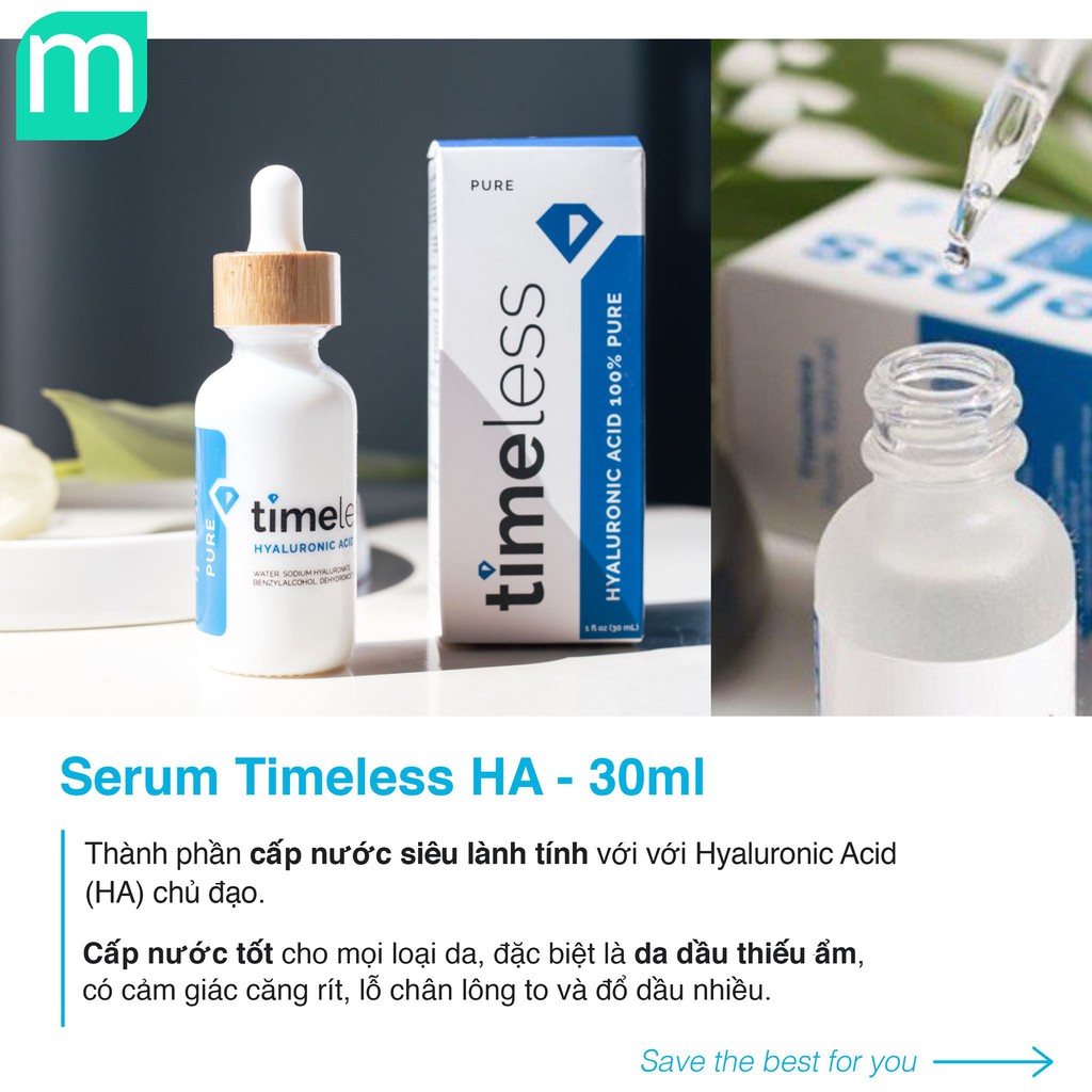 Serum Cấp Nước Timeless Hyaluronic Acid Pure