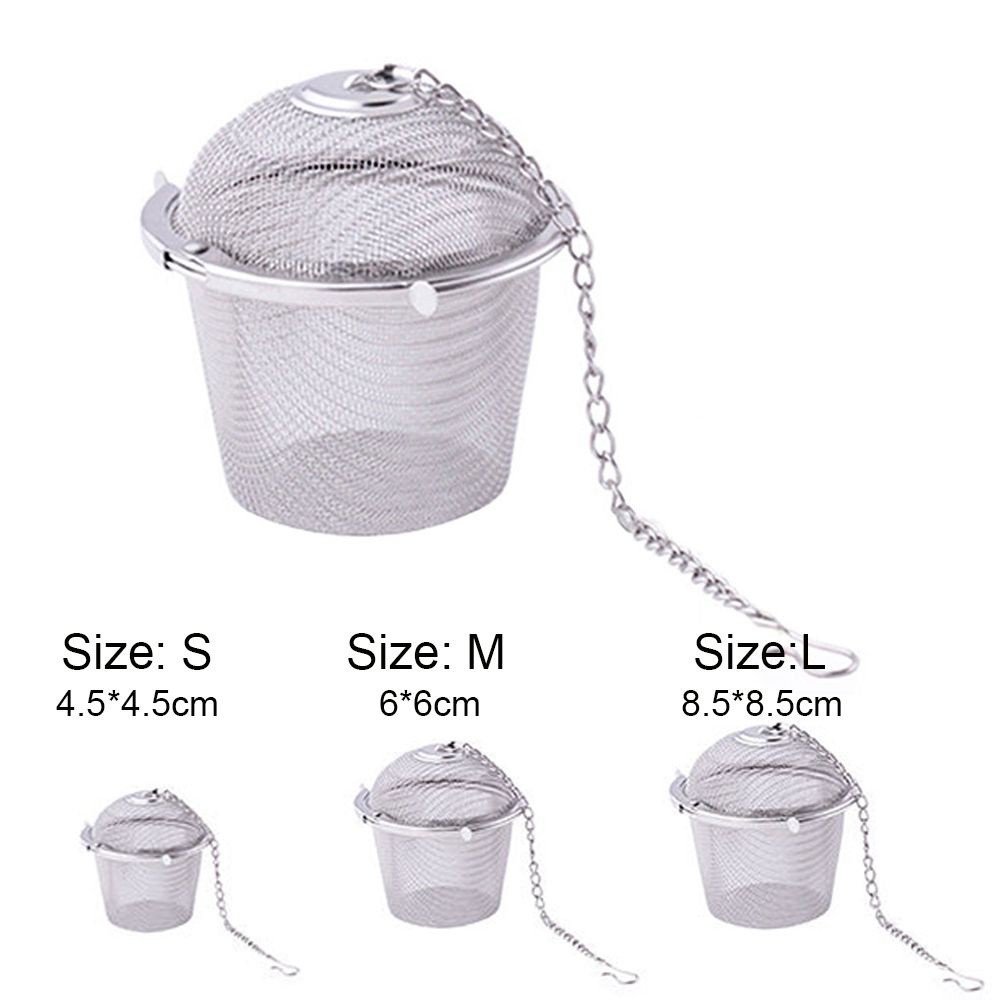 Dụng cụ lọc trà dạng quả bóng thép không gỉ tái sử dụng được tiện lợi