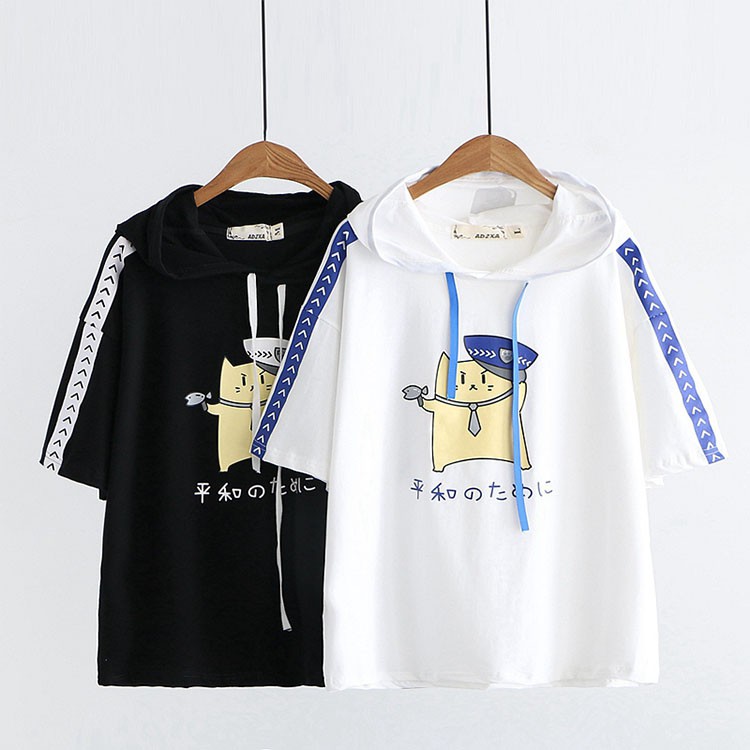 Áo Thun Hoodie Nữ Có Nón Cartoon 760