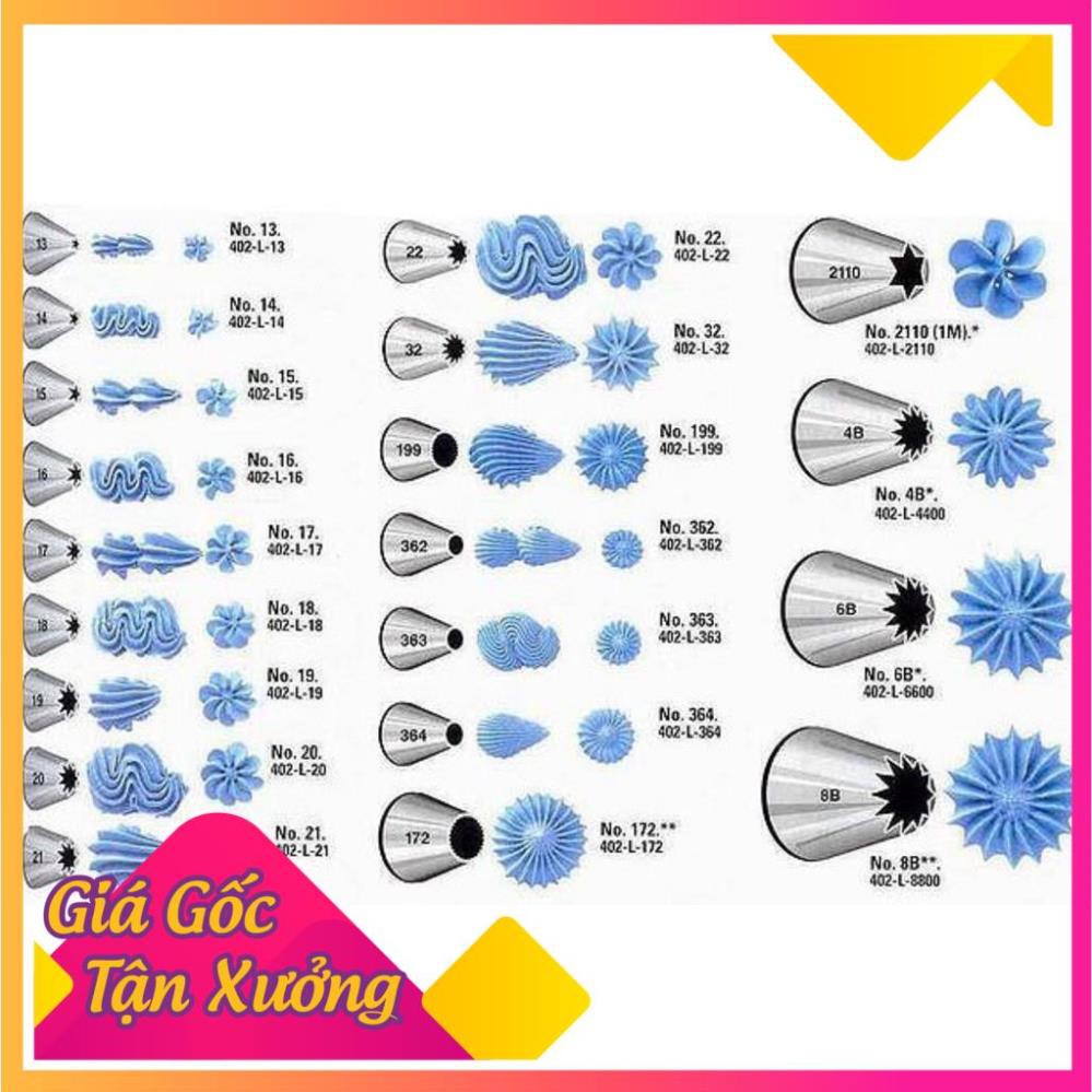 Bộ đuôi bắt bông kem 48 chi tiết fullsize cho chị em làm bánh