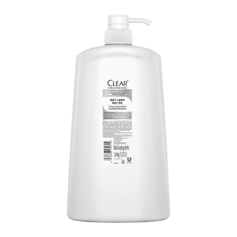 Dầu gội sạch gàu Clear mát lạnh bạc hà 1.4kg