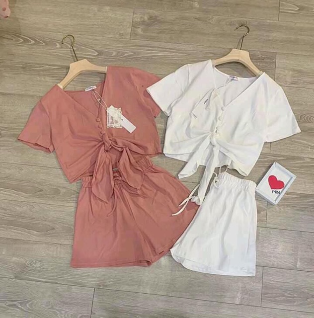 Bộ croptop buộc dây