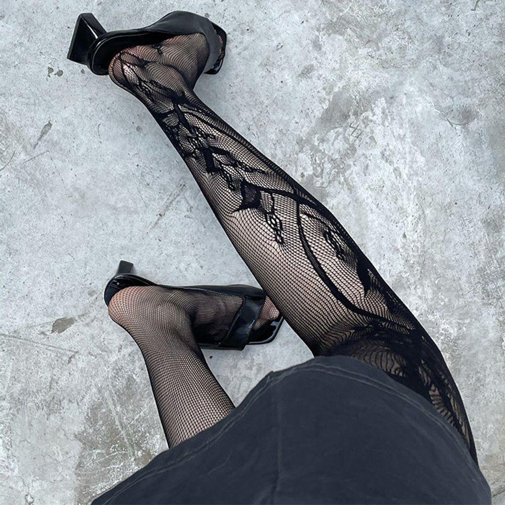 SOMEDAYZL Quần Tất In Họa Tiết Hoa Phong Cách Harajuku Hàn Quốc Đơn Giản Dành Cho Nữ