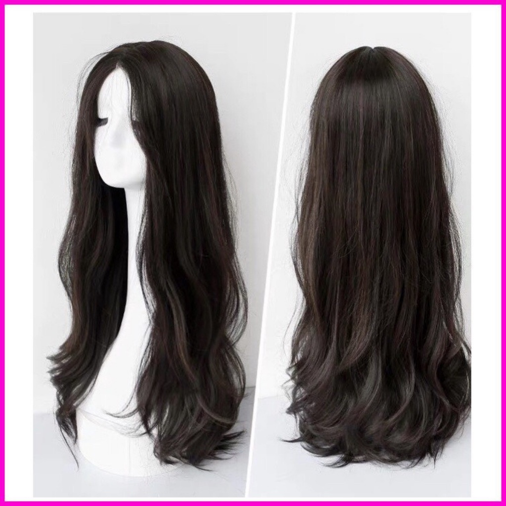 Tóc giả nữ nguyên đầu❤️FREESHIP❤️Tóc giả nữ cả đầu mái dài xoăn đuôi dạng dài 9105