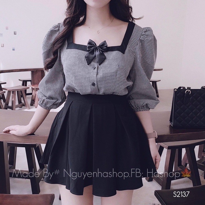 [Set Tết  bigsize] SET Bigsize  ÁO CARO + CHÂN VÁY XẾP LI 60-90kg (có size - ẢNH THẬT BIGSIZE) có bán lẻ áo/ chân váy