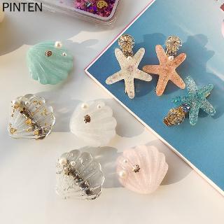 Ins Fantasy Ocean Series Vỏ Sao Biển Kẹp Tóc Pha Lê Trong Suốt Mỏ Vịt Nổ Kẹp Bên Kẹp Tóc Hàn Quốc Mũ Đội Đầu Nữ