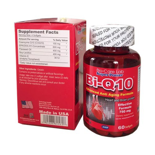 [CHÍNH HÃNG ] Bi Q10 Tăng cường sức khỏe tim mạch - Lọ 60 viên