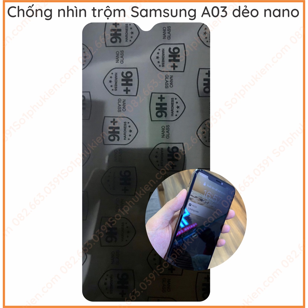 Dán cường lực chống nhìn trộm Samsung a03