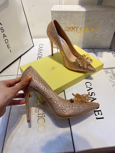 Giầy cao gót hoa đá Jimmichoo