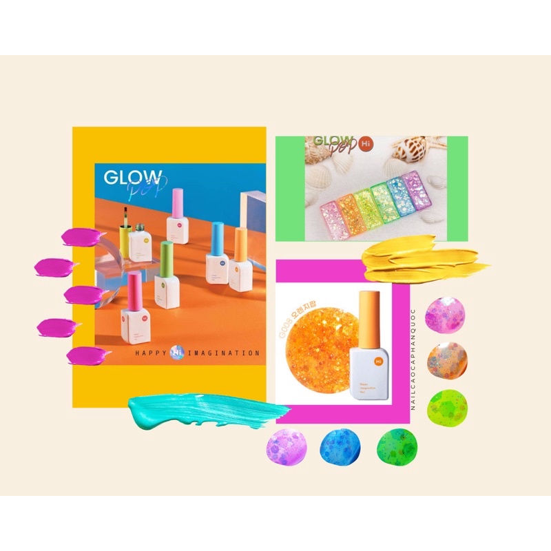 Chính hãng- FreeshipSơn gel nhũ neon cao cấp Hàn Quốc tách set summer 2021 Glow Pop ( giá lẻ 1 chai)