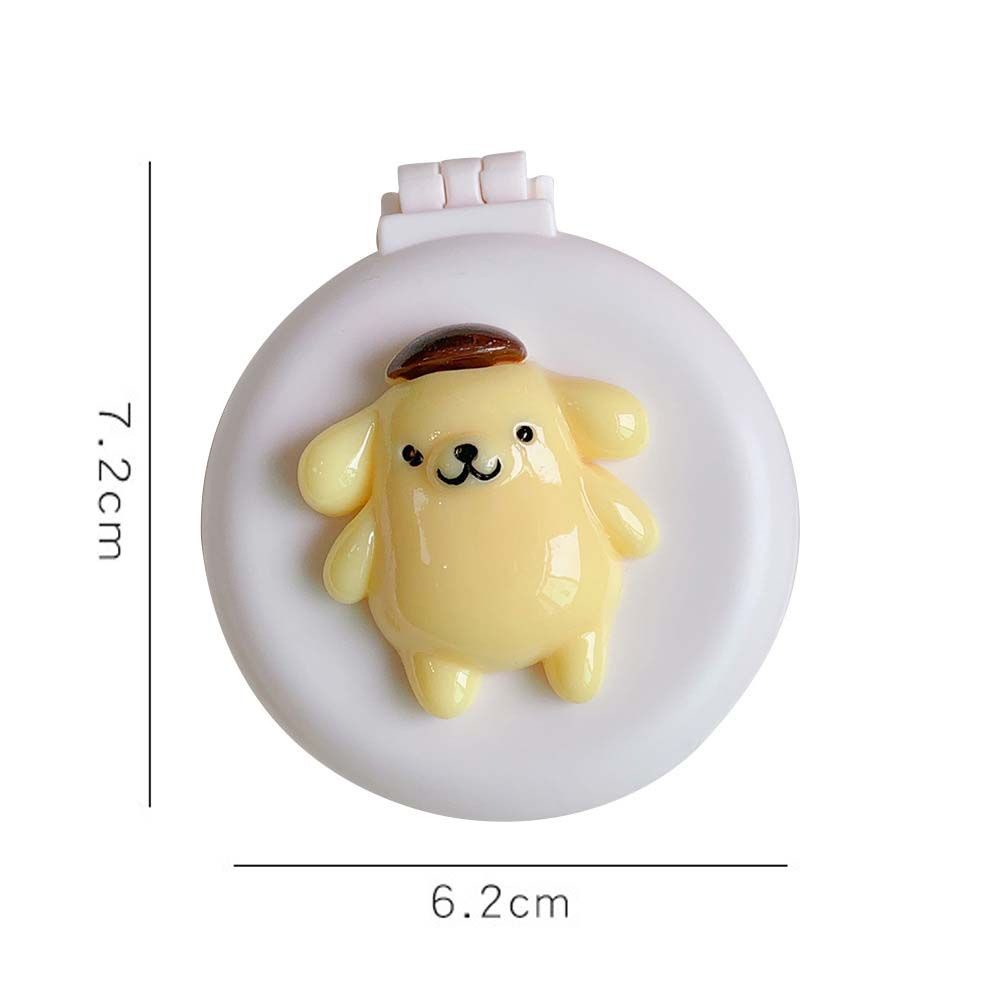 [Hàng mới về] Lược chải tóc gắn gương trang điểm mini hình tròn in hoạt hình đáng yêu