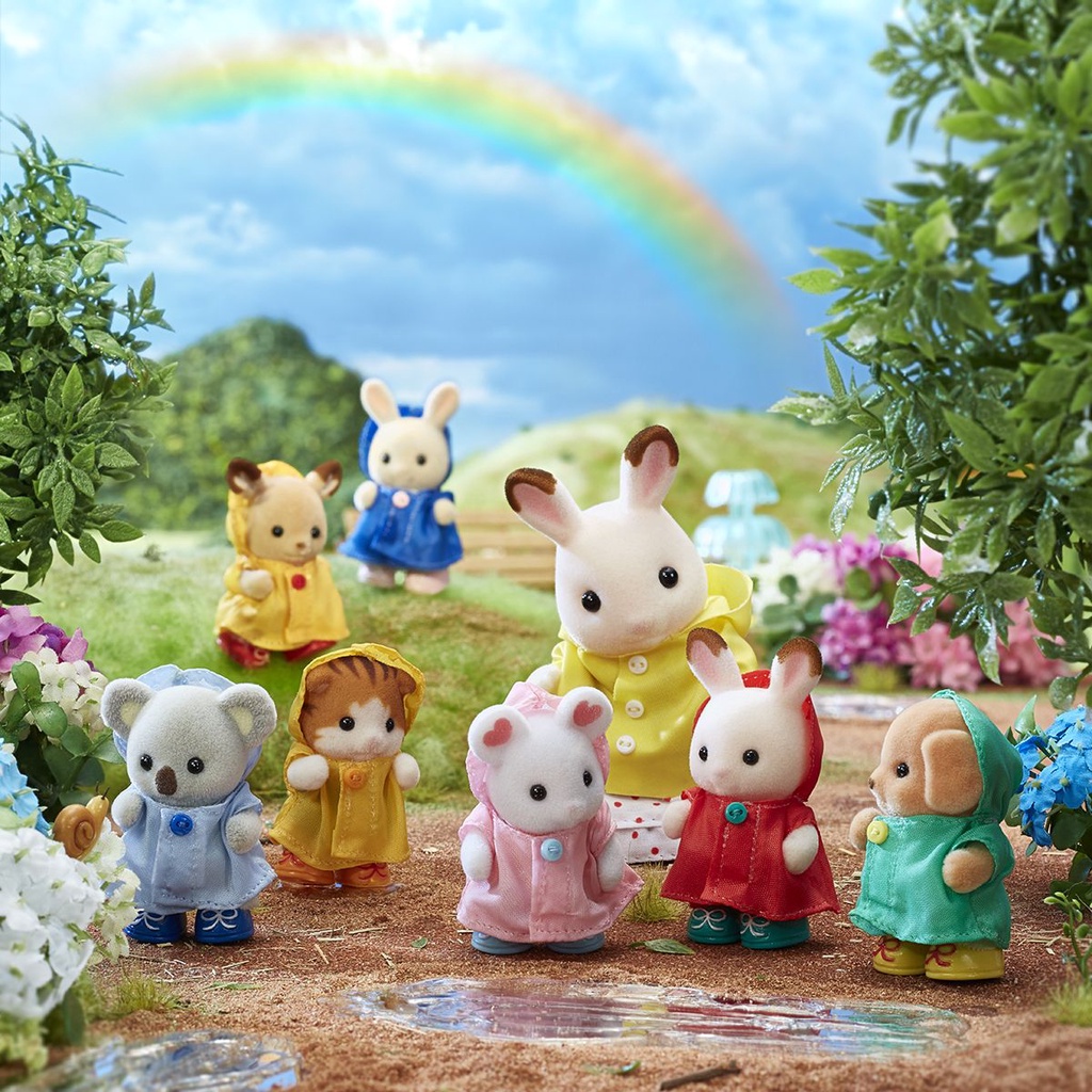 Sylvanian Families Những Em Bé Mặc Áo Mưa Raincoat Babies